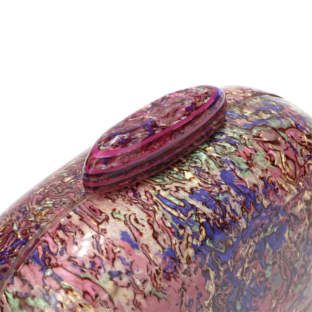 Kiju Purple Gemstone Resin Evening Clutch Bag