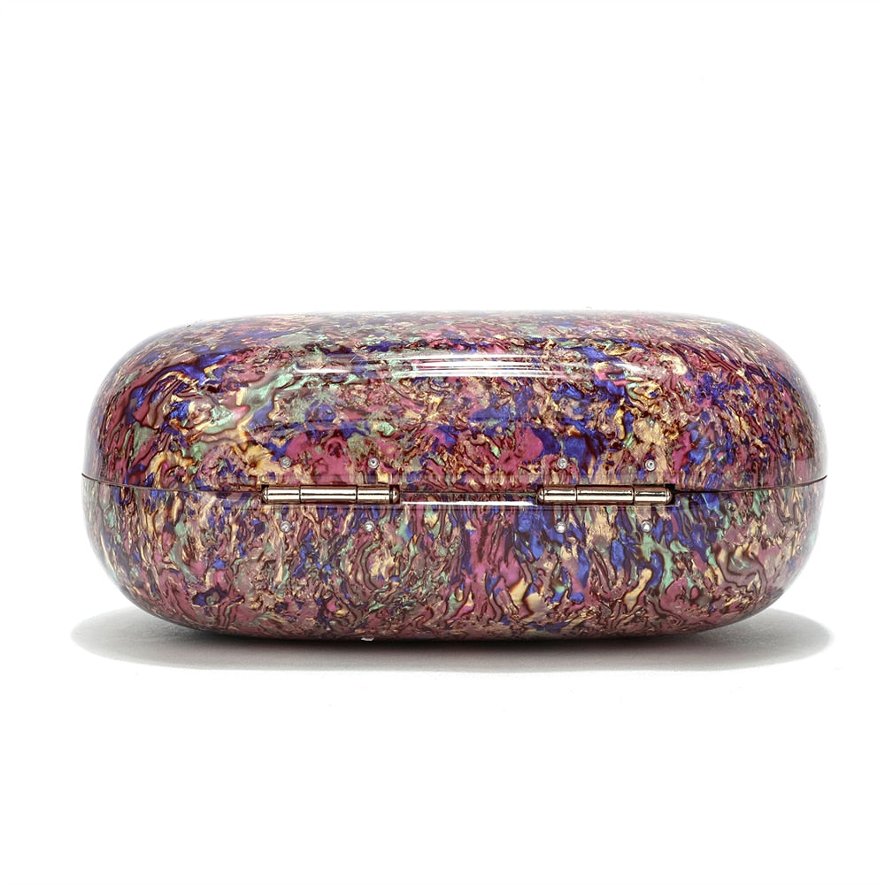 Kiju Purple Gemstone Resin Evening Clutch Bag