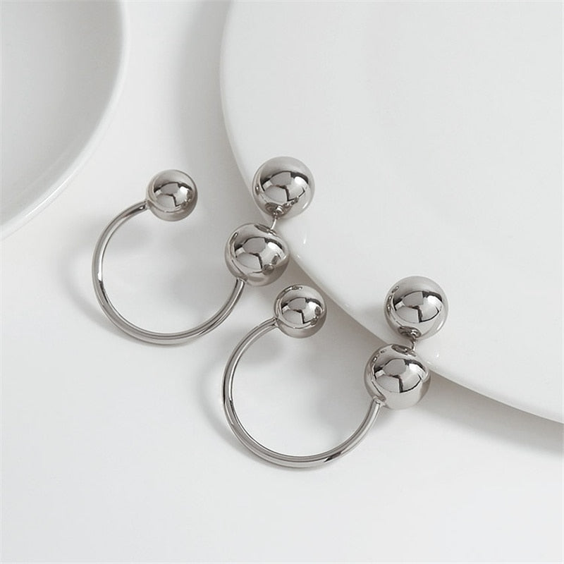 LaCella Punk Pierce-Ball Earrings - Gold or Silver