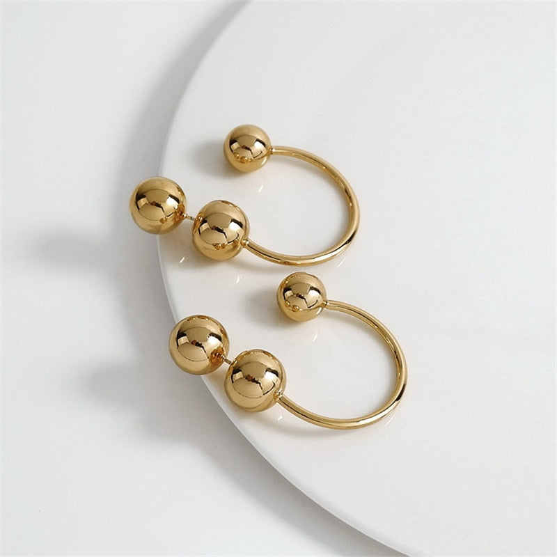 LaCella Punk Pierce-Ball Earrings - Gold or Silver