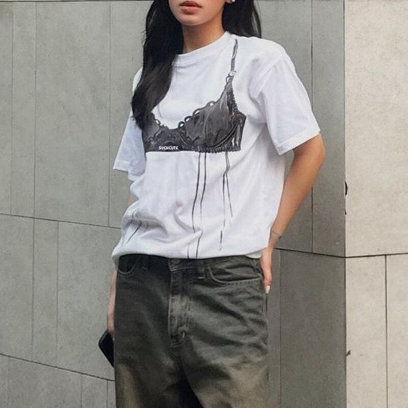 Lace Bra Prints T-Shirts - 3 Colors