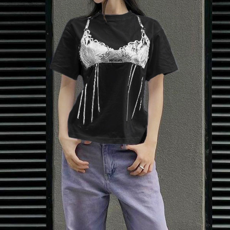 Lace Bra Prints T-Shirts - 3 Colors
