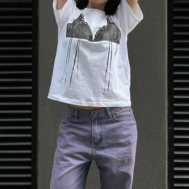 Lace Bra Prints T-Shirts - 3 Colors