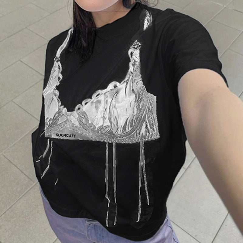 Lace Bra Prints T-Shirts - 3 Colors