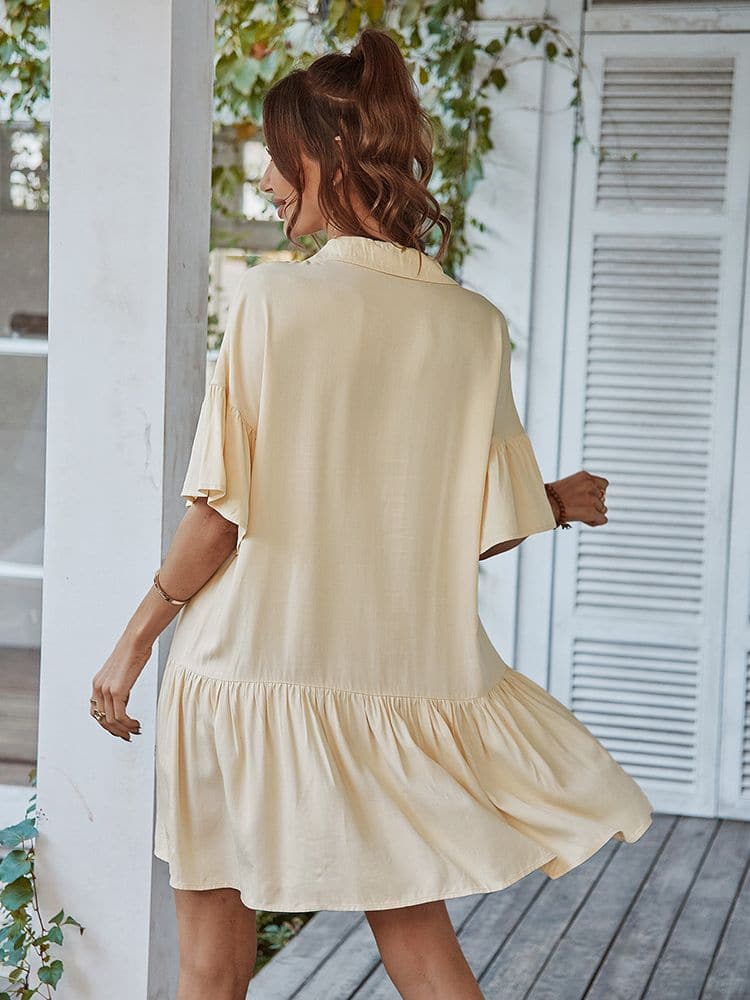 Ladies Vintage Elegant Solid Summer Dress