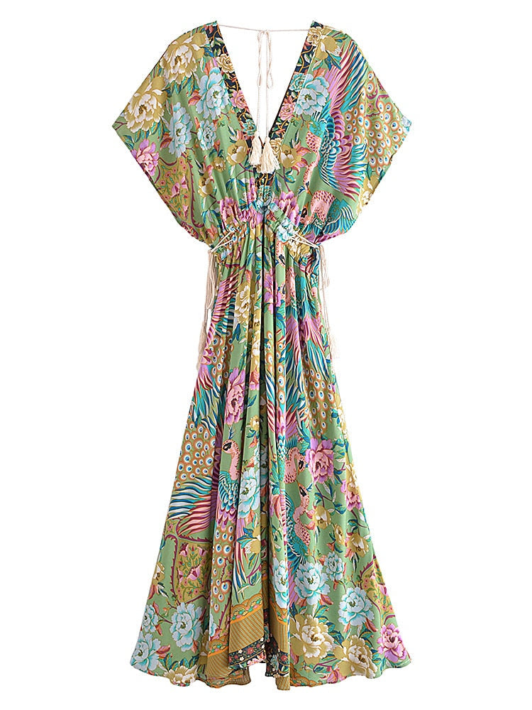 Lamona Bohemian Floral Prints Maxi Dress -  4 Colors