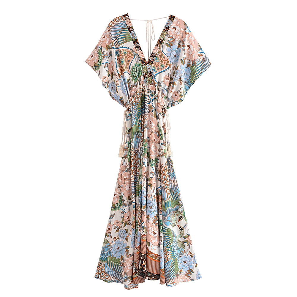 Lamona Bohemian Floral Prints Maxi Dress -  4 Colors