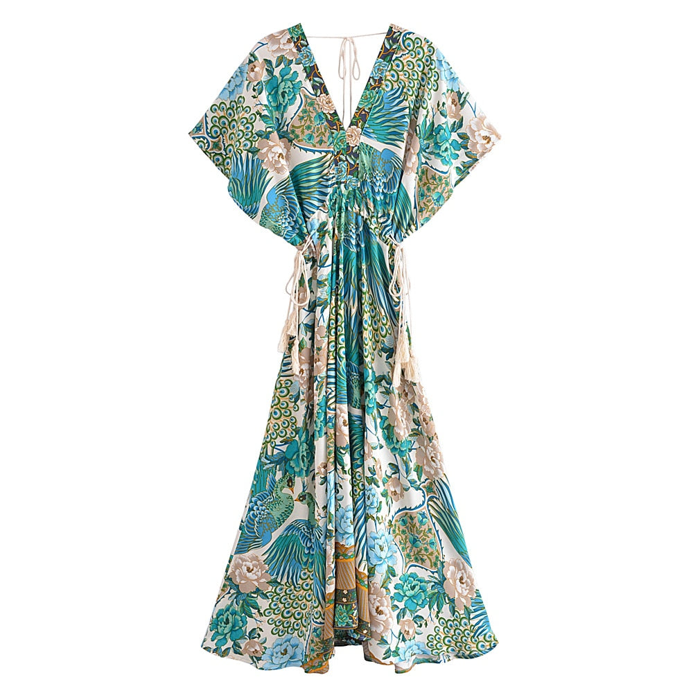 Lamona Bohemian Floral Prints Maxi Dress -  4 Colors