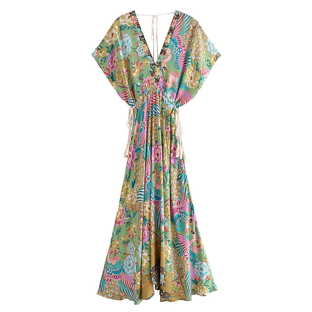Lamona Bohemian Floral Prints Maxi Dress -  4 Colors