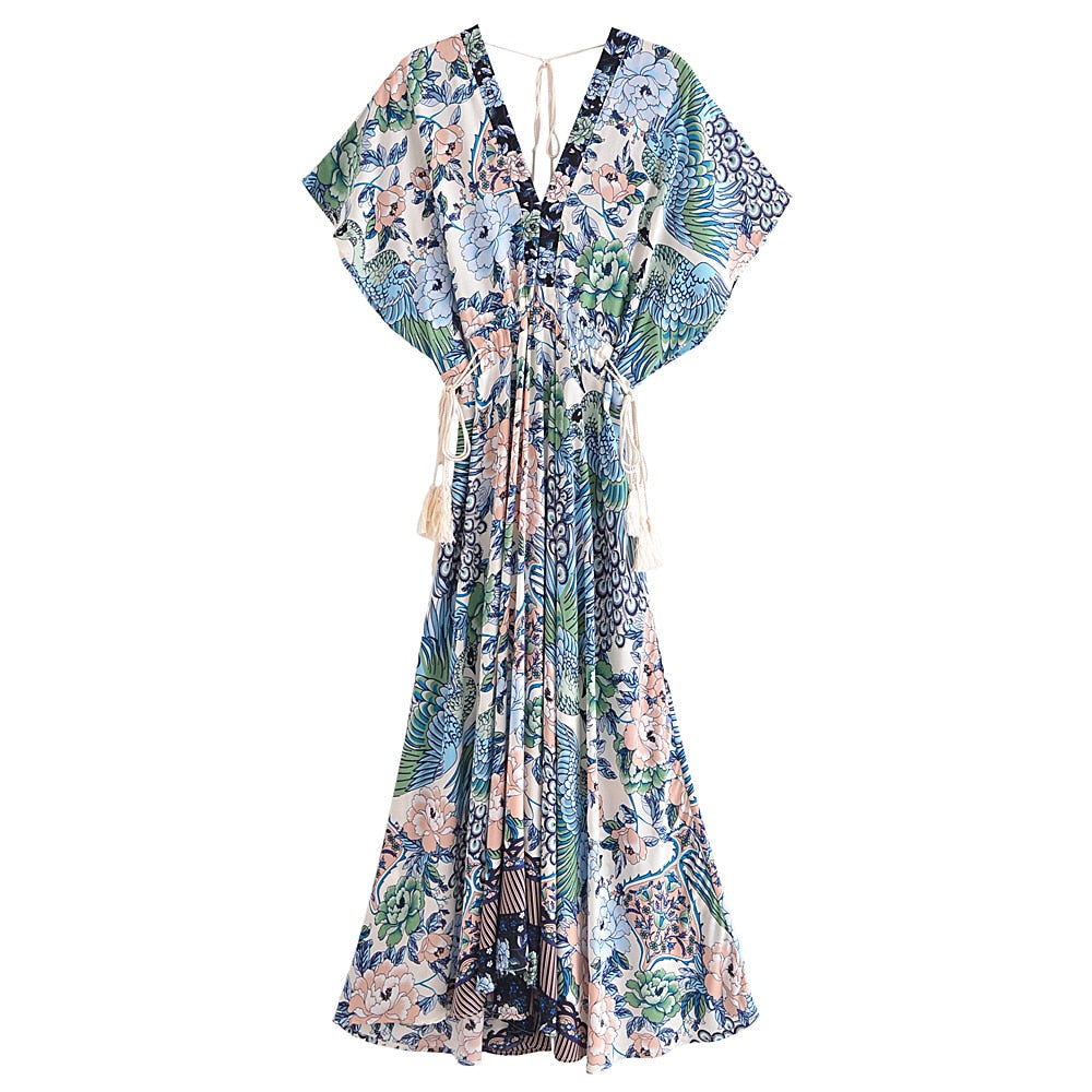 Lamona Bohemian Floral Prints Maxi Dress -  4 Colors