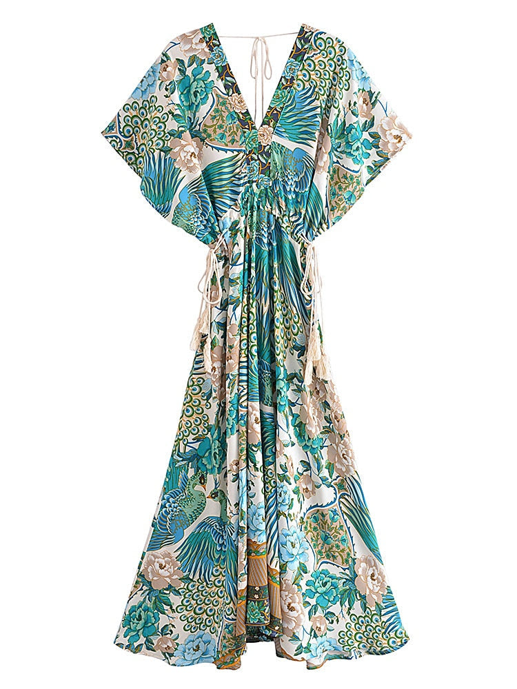 Lamona Bohemian Floral Prints Maxi Dress -  4 Colors