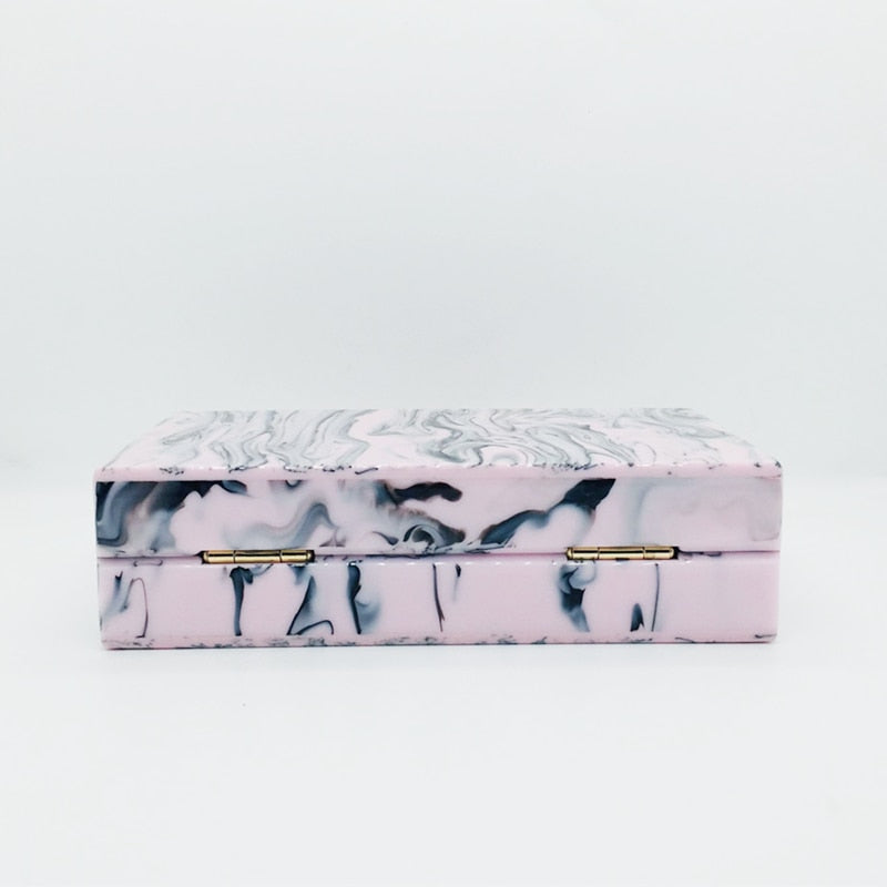 Lara Pink Marble Acrylic Evening Box Clutch