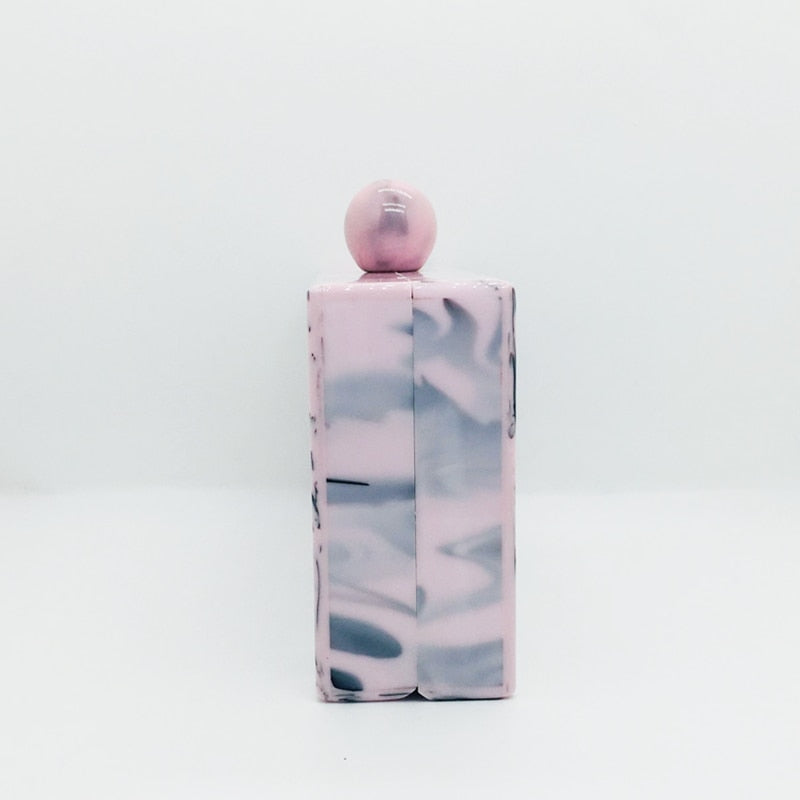 Lara Pink Marble Acrylic Evening Box Clutch