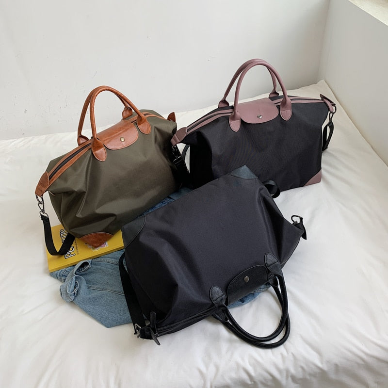 Laura Nylon+Leather Weekender Bags - 3 Colors