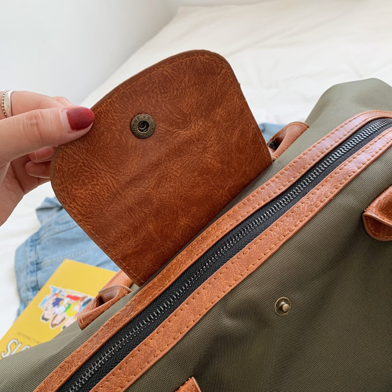 Laura Nylon+Leather Weekender Bags - 3 Colors