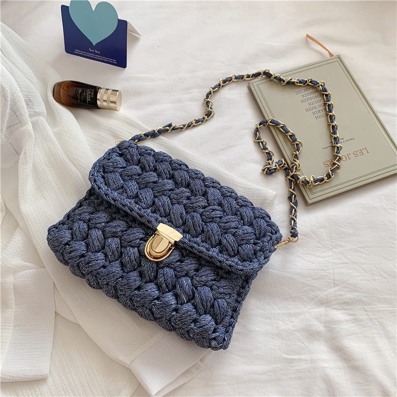 LeSac Mini Chunky Braid Knit Flap Bags