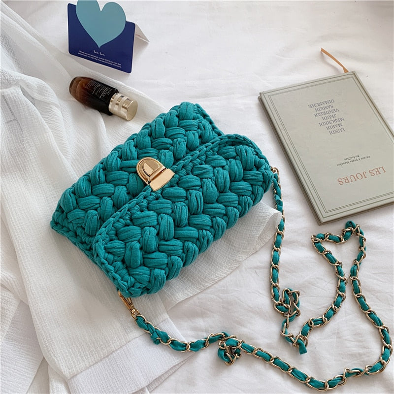 LeSac Mini Chunky Braid Knit Flap Bags