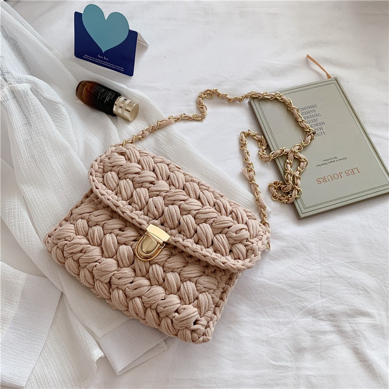 LeSac Mini Chunky Braid Knit Flap Bags