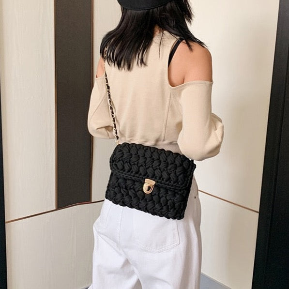 LeSac Mini Chunky Braid Knit Flap Bags