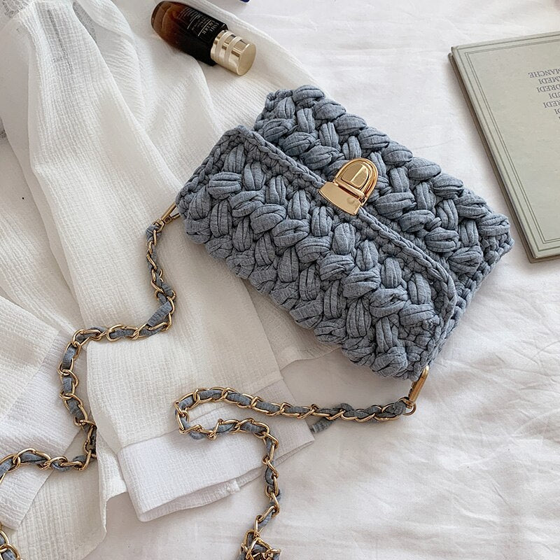 LeSac Mini Chunky Braid Knit Flap Bags