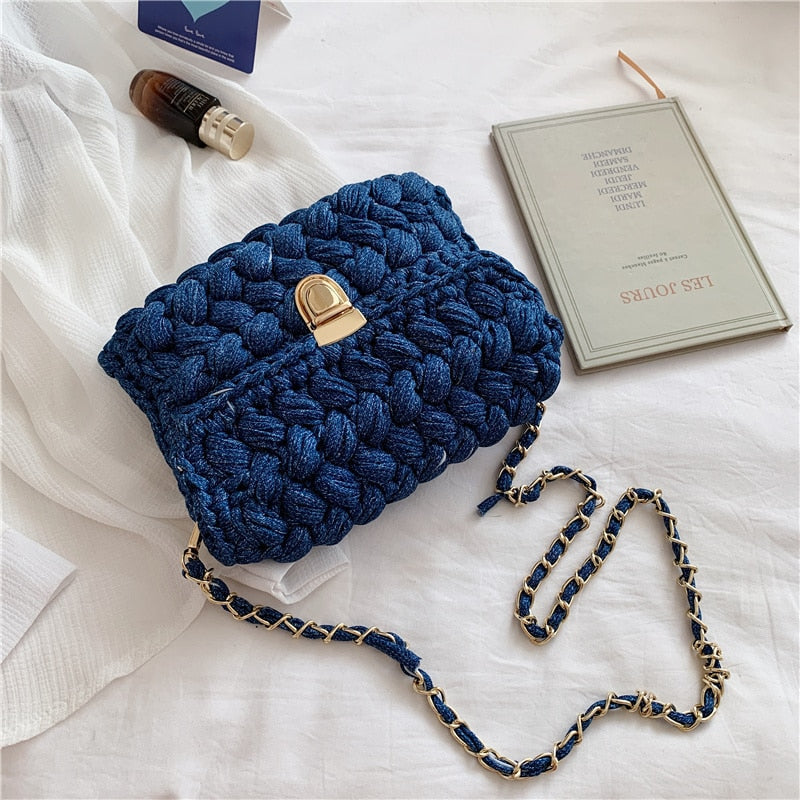 LeSac Mini Chunky Braid Knit Flap Bags