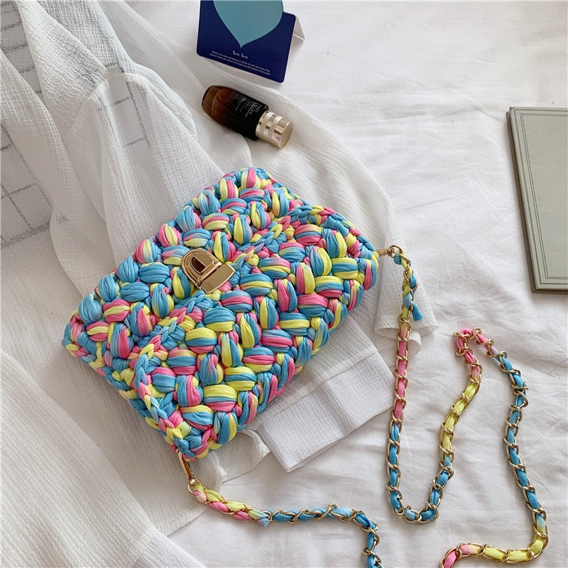 LeSac Mini Chunky Braid Knit Flap Bags