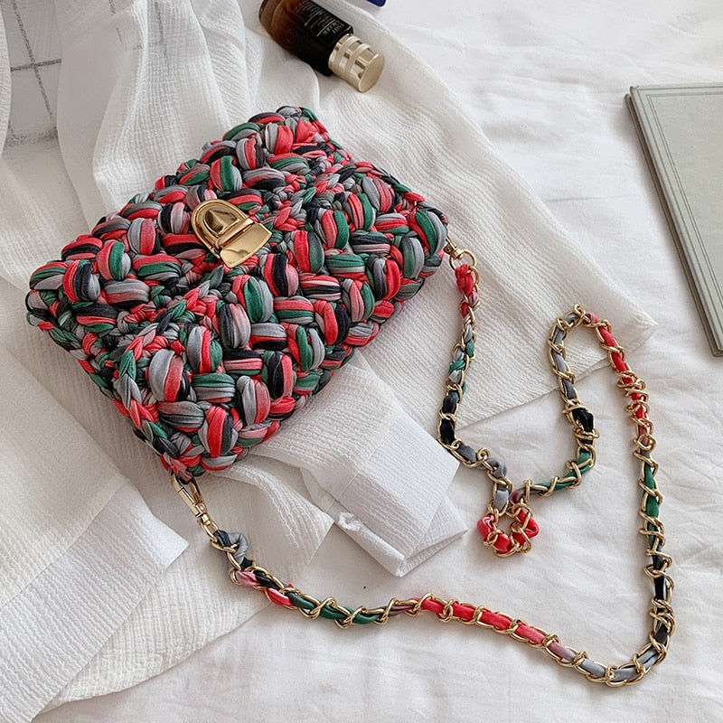 LeSac Mini Chunky Braid Knit Flap Bags