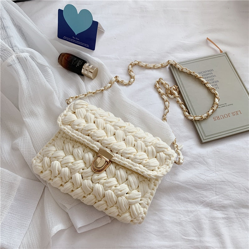 LeSac Mini Chunky Braid Knit Flap Bags