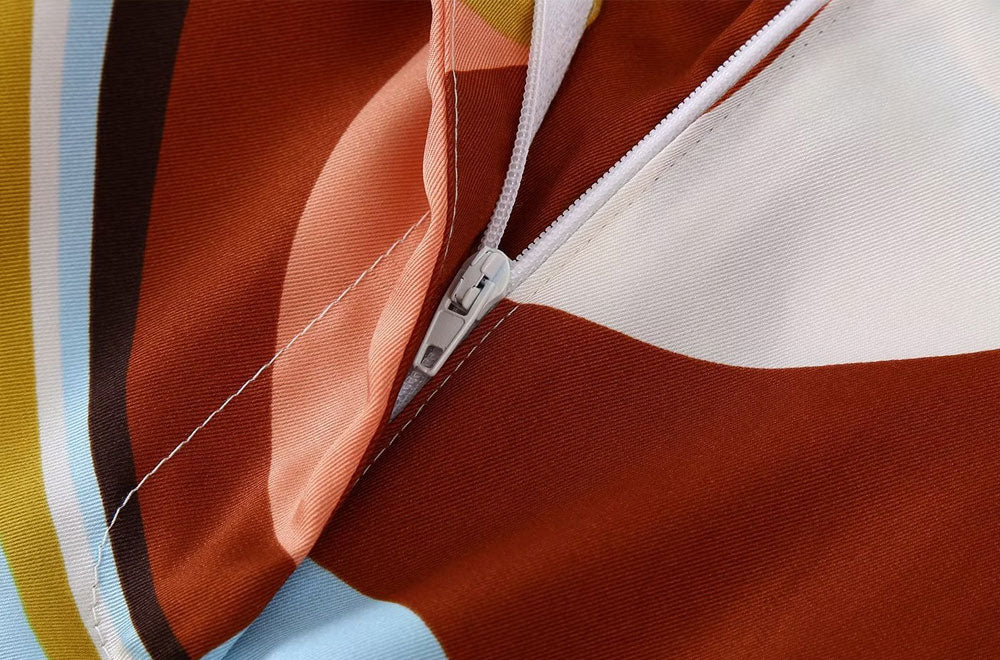 Leaf Abstract Prints Wide-Leg Pants