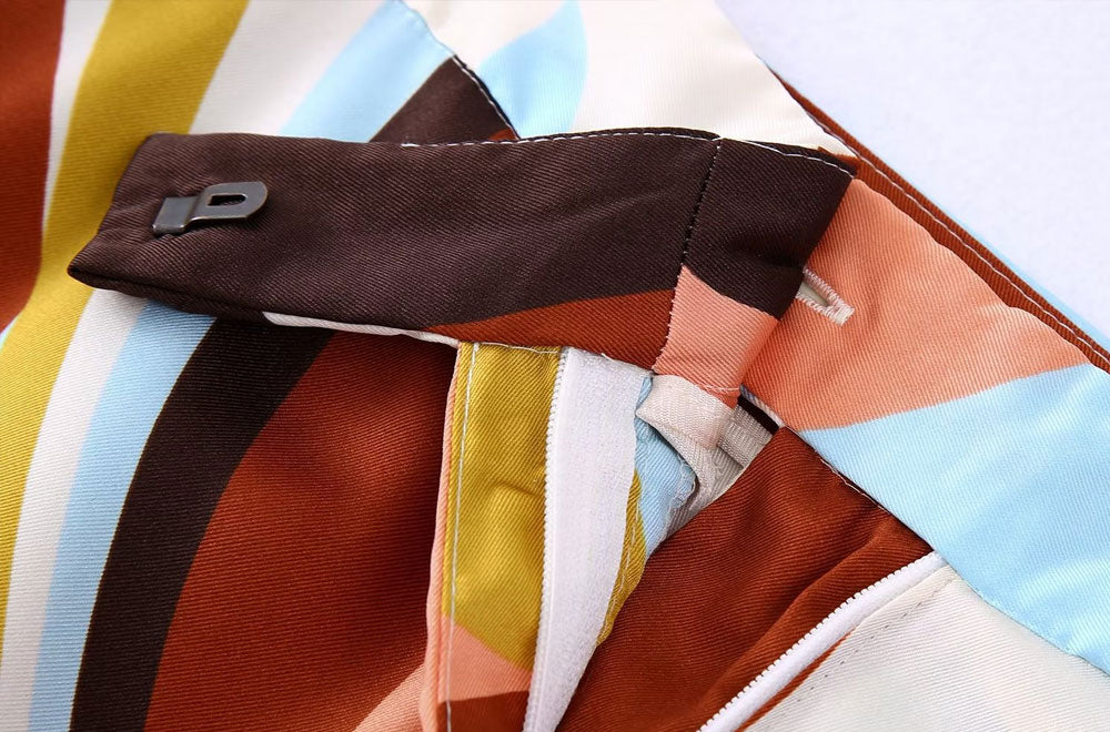 Leaf Abstract Prints Wide-Leg Pants