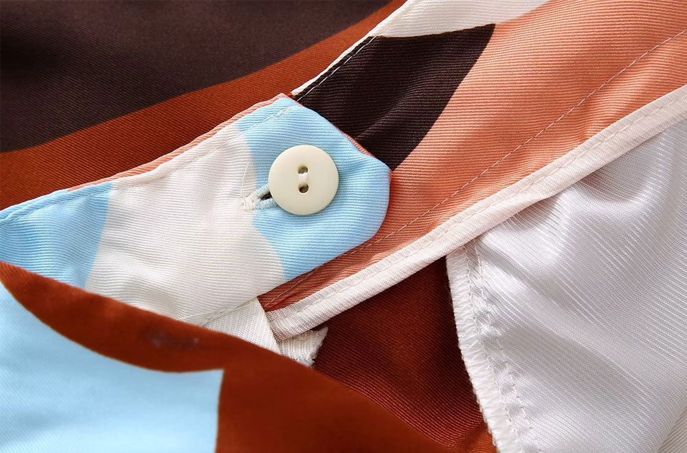 Leaf Abstract Prints Wide-Leg Pants