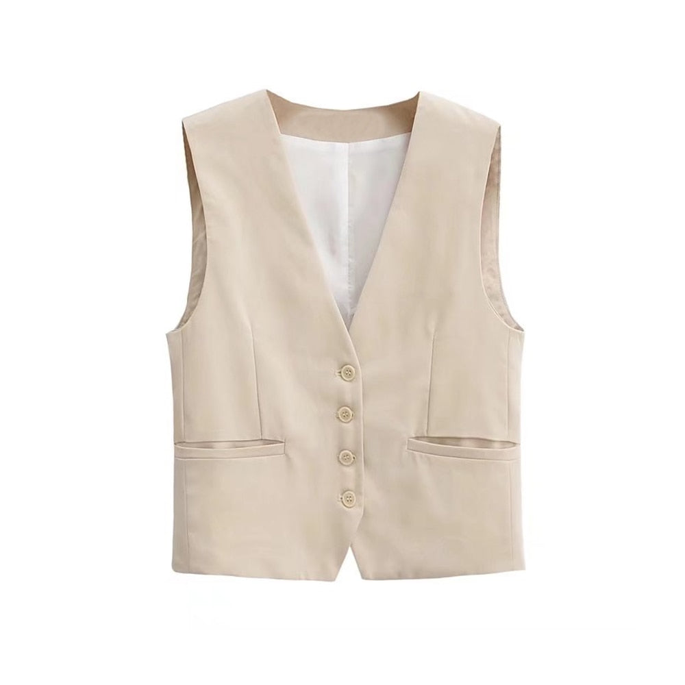 Leah V-neck Vest Tops - 3 Colors