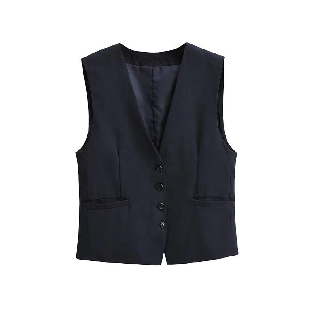 Leah V-neck Vest Tops - 3 Colors