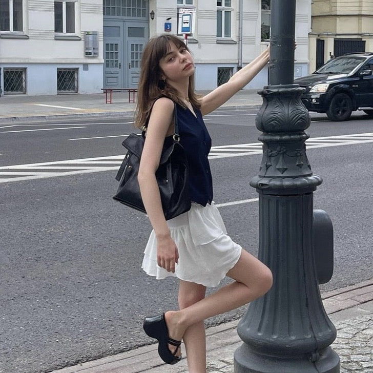 Leah V-neck Vest Tops - 3 Colors