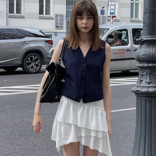 Leah V-neck Vest Tops - 3 Colors