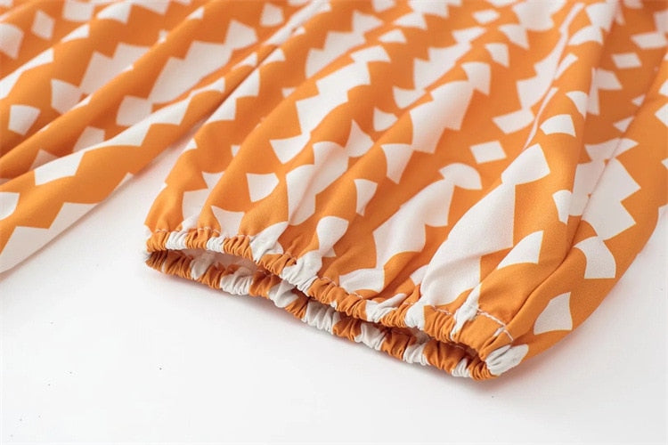 Lena Geometric Prints Blouse Dress