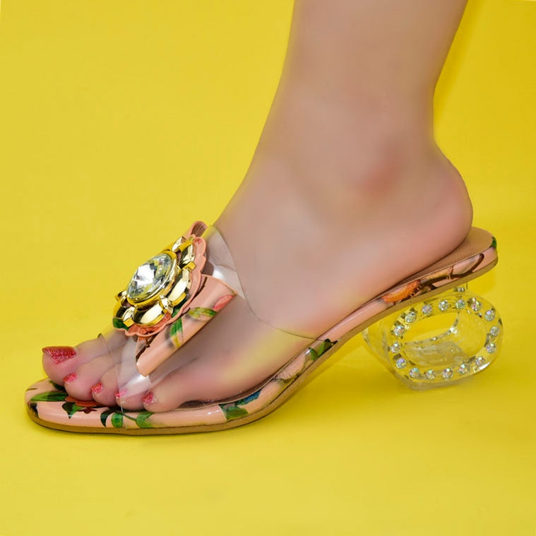 Lenox Clear & Floral Mule Sandals - 5 Colors