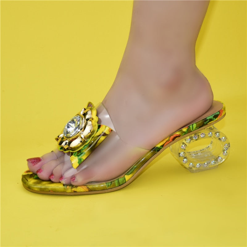 Lenox Clear & Floral Mule Sandals - 5 Colors