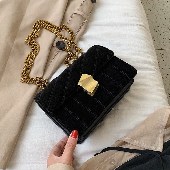 Lilith Luxe Velvet Chain Flap Bag - 4 Colors