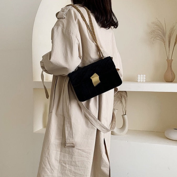 Lilith Luxe Velvet Chain Flap Bag - 4 Colors