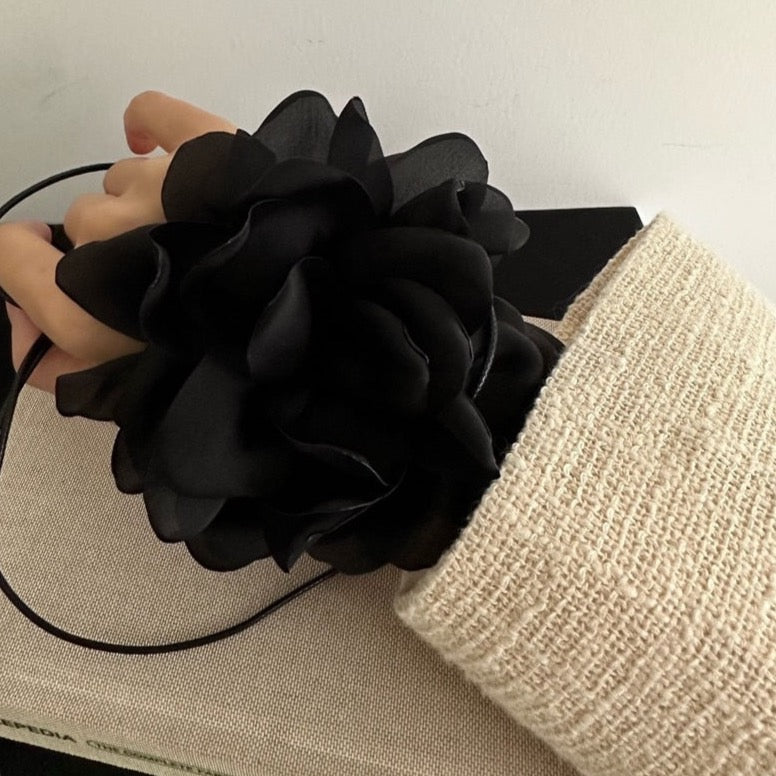 Linea Big Flower Corsage Chocker Necklaces - 4 Colors