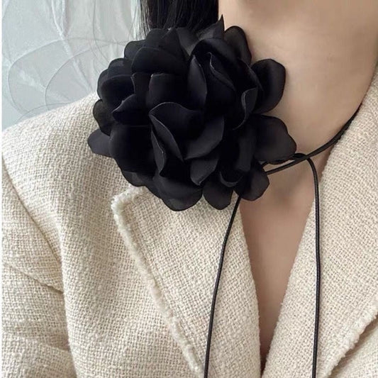 Linea Big Flower Corsage Chocker Necklaces - 4 Colors
