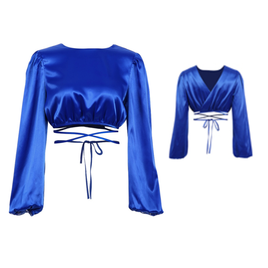 Linia Cropped Lace-Up Satin Top - 3 Colors