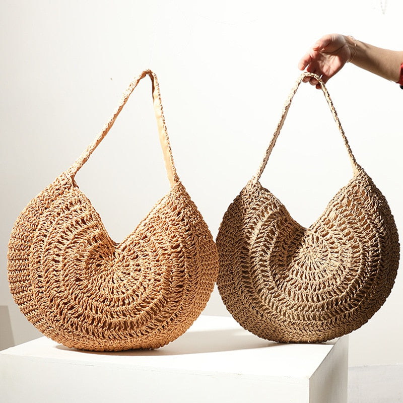 Lisna Seashell Straw Hobo Bags - 2 Colors