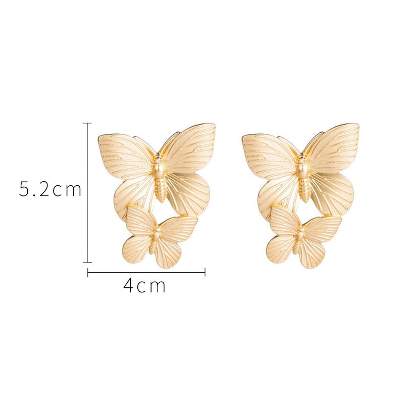 Lissa Butterflies Earrings - Gold or Silver