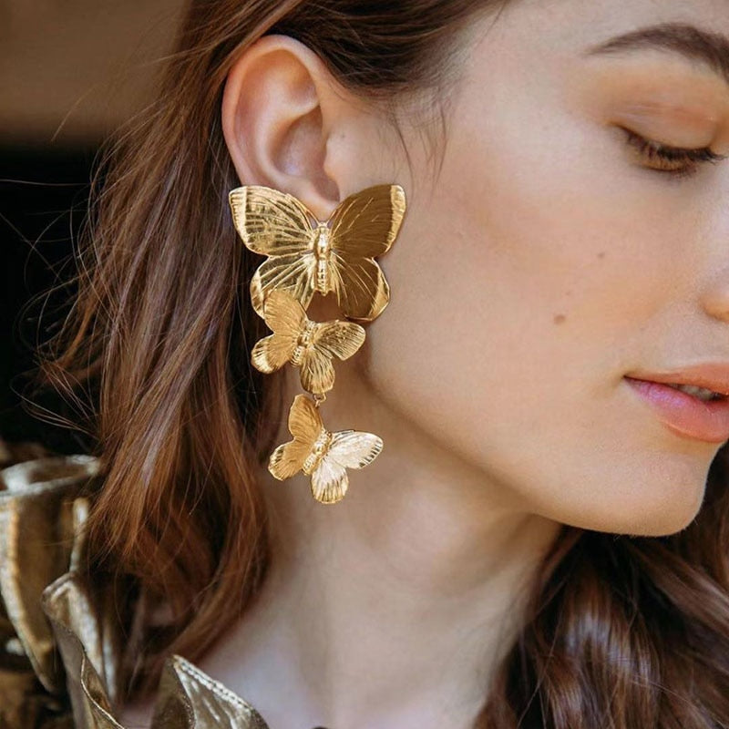 Lissa Butterflies Earrings - Gold or Silver