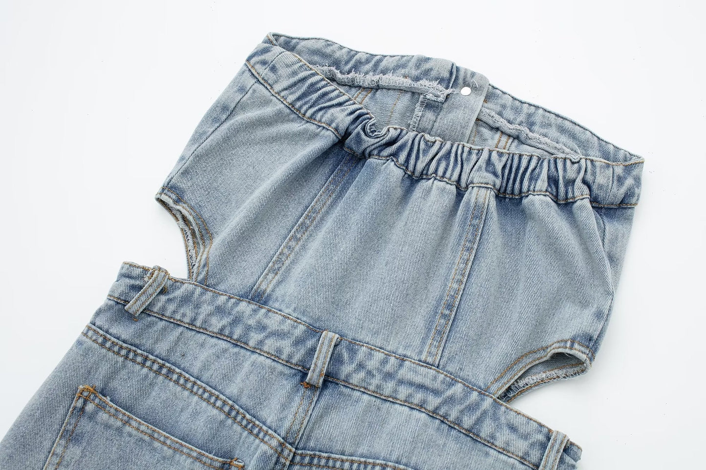 Liva Bandeau Wide Leg Denim Jumpsuit - 2 Colors