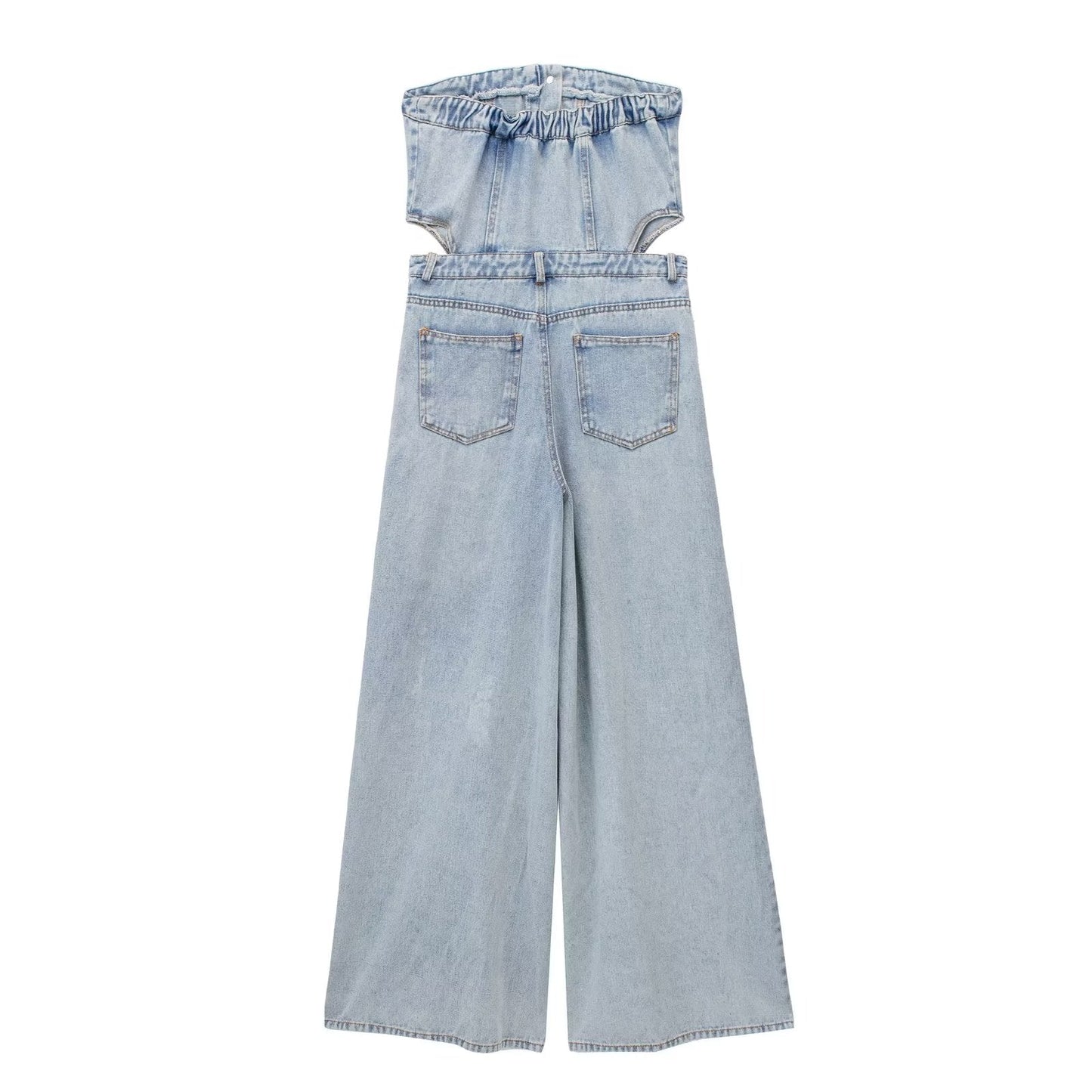 Liva Bandeau Wide Leg Denim Jumpsuit - 2 Colors