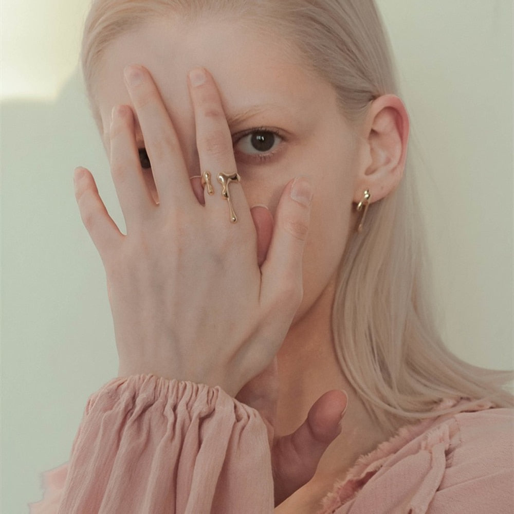 Lloise Dripping Liquid Rings - Gold or Silver