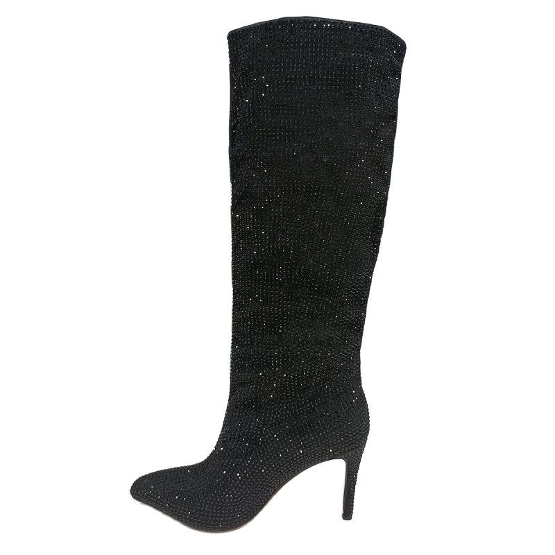 Lorena Rhinestone Sequin Knee High Boots - 9 Colors
